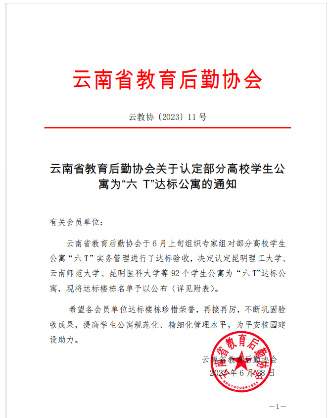 我校学生公寓“六T”标准化建设通过验收 暨第二批学生公寓“六T”全面开放 第 1 张